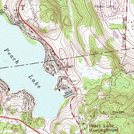 Topographic Map of Peach Lake Cemetery, NY