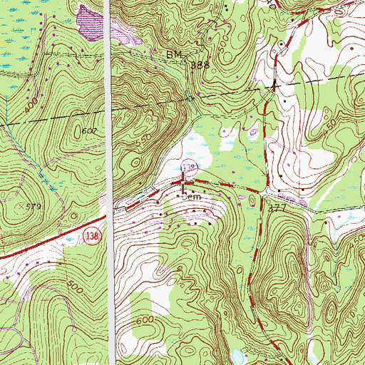 Topographic Map of Halstead Cemetery, NY