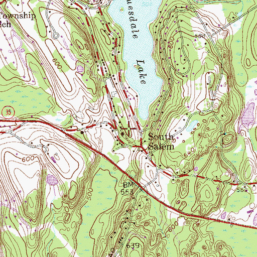 Topographic Map of South Salem Presbyterian Church, NY