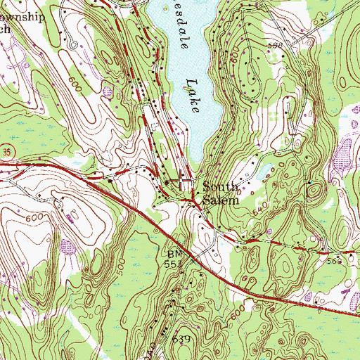 Topographic Map of South Salem Presbyterian Church Cemetery, NY