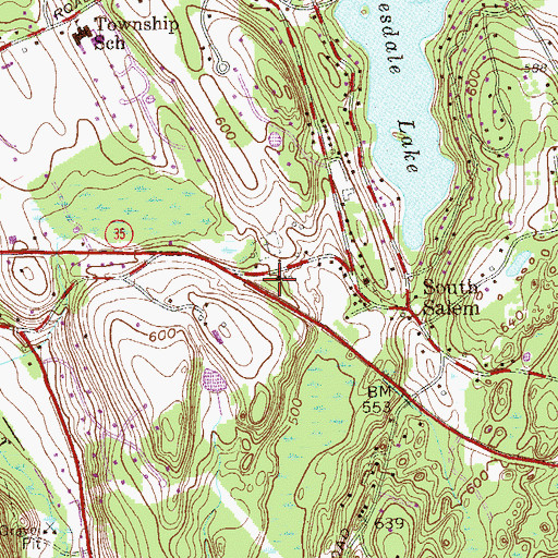 Topographic Map of Saint John's Episcopal Church, NY