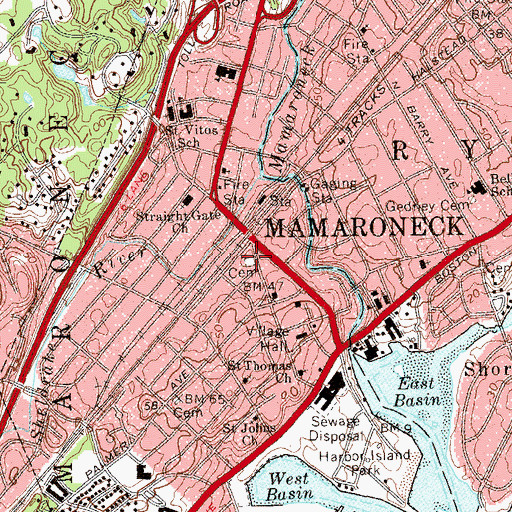 Topographic Map of Old Town Cemetery, NY