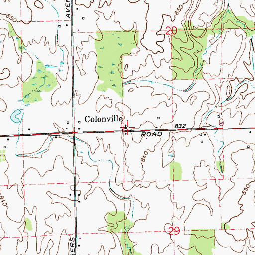 Topographic Map of Colonville Bible Church, MI