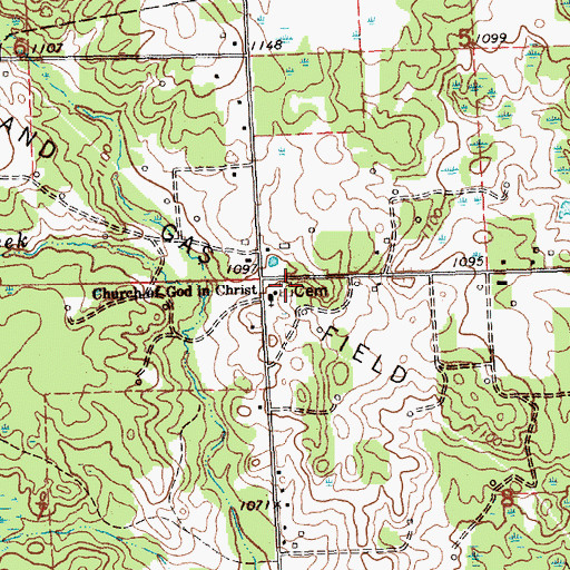 Topographic Map of Cedar View Cemetery, MI