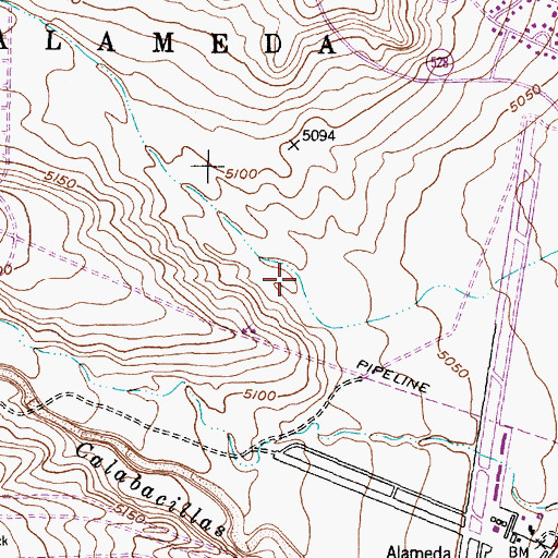 Topographic Map of Cibola High School, NM
