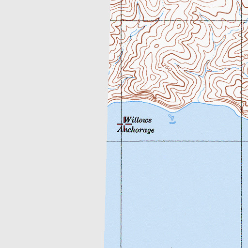 Topographic Map of Willows Anchorage, CA