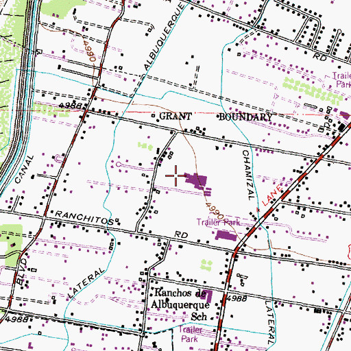 Topographic Map of Taylor Middle School, NM