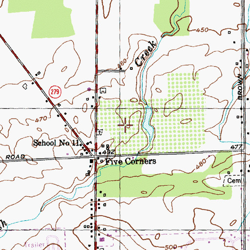 Topographic Map of Watt Farms, NY