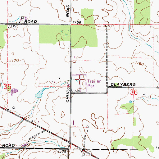 Topographic Map of Pin Oak Mobile Home Park, OH