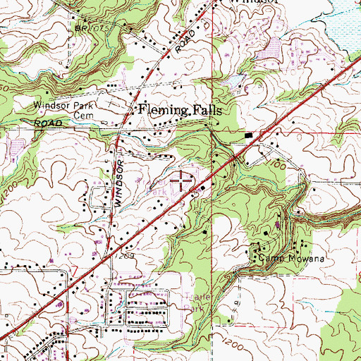 Topographic Map of Hillside Mobile Home Park, OH