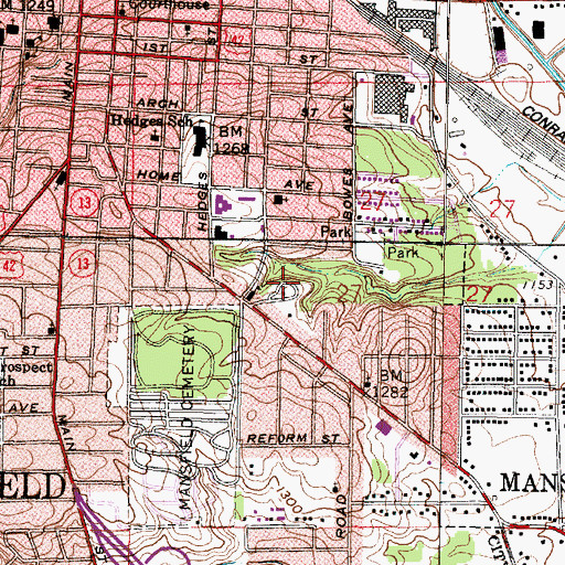Topographic Map of Ken-mar Mobile Home Park, OH