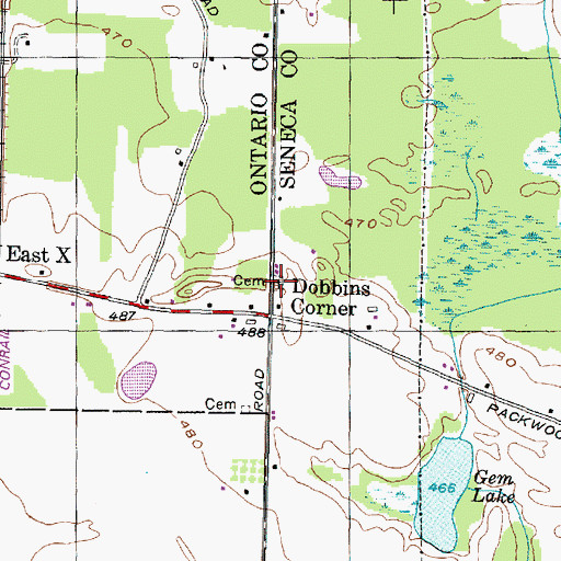 Topographic Map of Dobbin Cemetery, NY