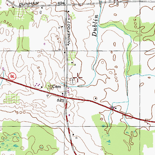 Topographic Map of Quaker Cemetery, NY