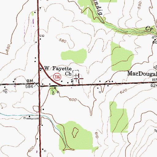 Topographic Map of West Fayette Cemetery, NY