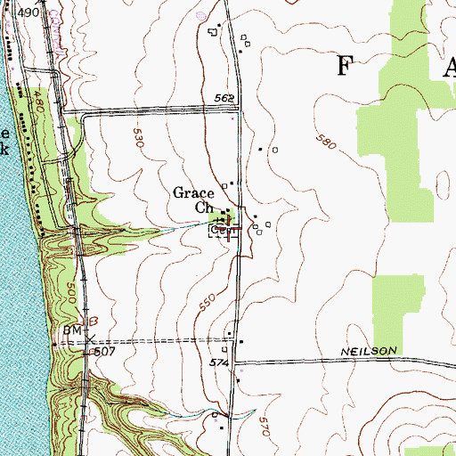 Topographic Map of Willowdale Cemetery, NY