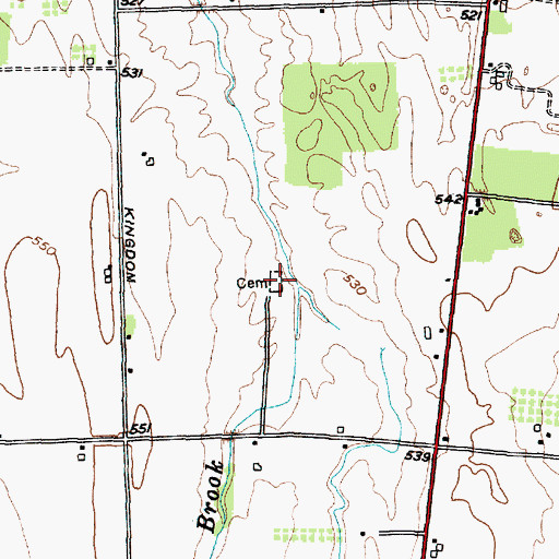 Topographic Map of Burgh Cemetery, NY
