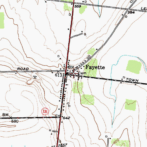 Topographic Map of Fayette Church Cemetery, NY