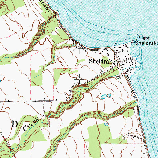 Topographic Map of Sheldrake Cemetery, NY