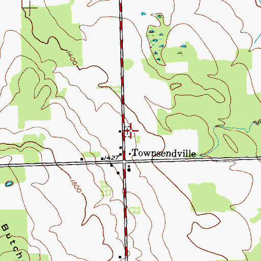 Topographic Map of Townsendville Cemetery, NY