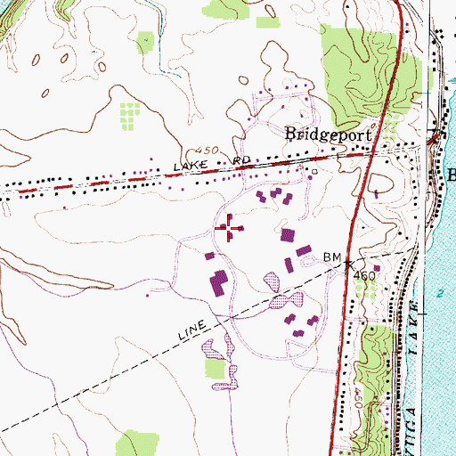Topographic Map of Cayuga Residence Hall, NY