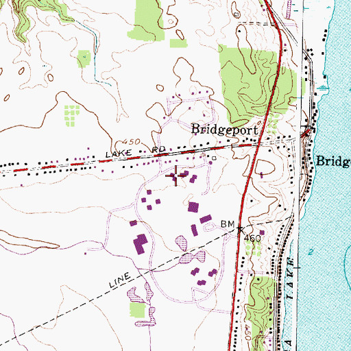 Topographic Map of Huron Residence Hall, NY