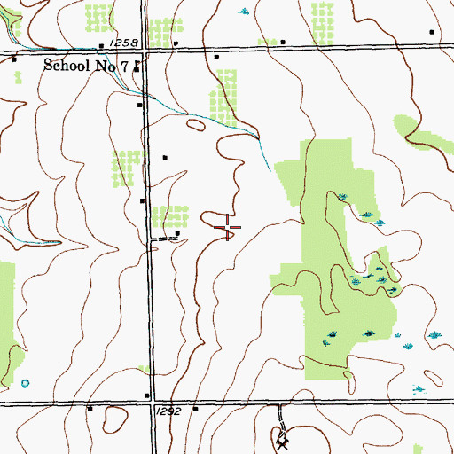 Topographic Map of Adventureland Farm, NY