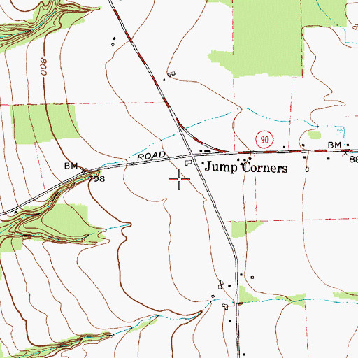 Topographic Map of Maycrest Farms, NY