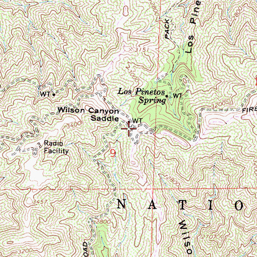 Topographic Map of Wilson Canyon Saddle, CA