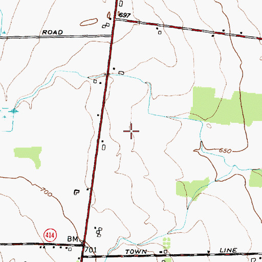 Topographic Map of McDonald Farm, NY
