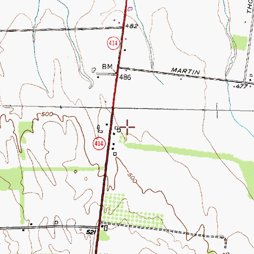 Topographic Map of Peterman Farms, NY