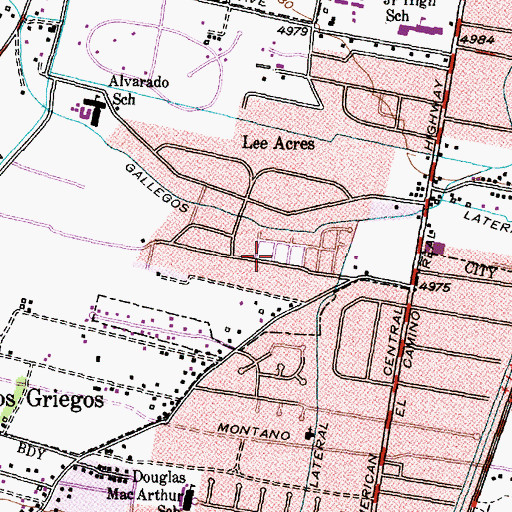 Topographic Map of Grecian Park, NM