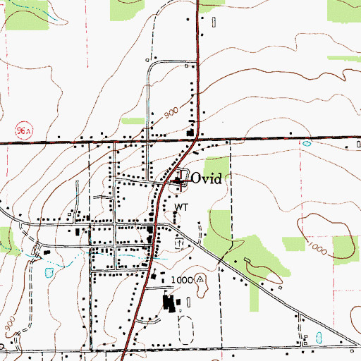 Topographic Map of Ovid Federated Church, NY