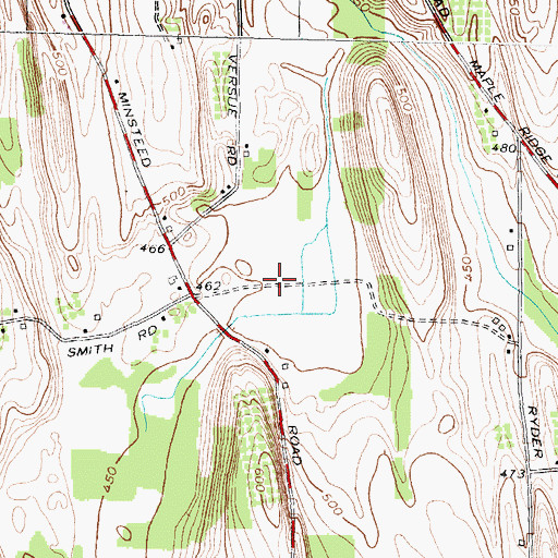 Topographic Map of Bodine Farm, NY