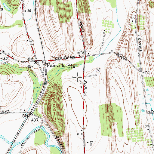 Topographic Map of Lehigh Farms, NY