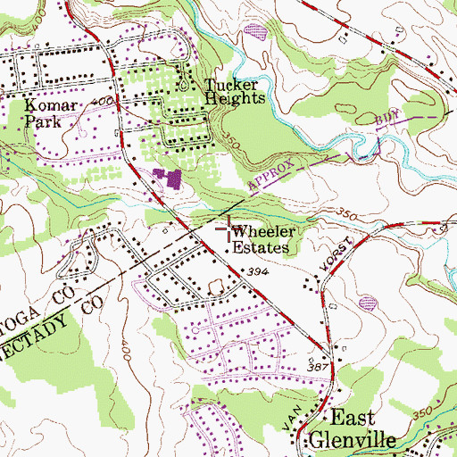 Topographic Map of Charlton Road Orchard, NY