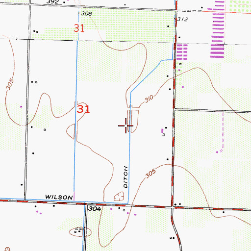 Topographic Map of Wilson Ditch, CA