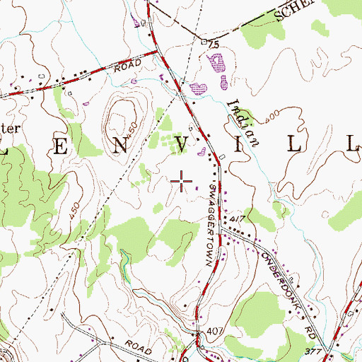 Topographic Map of Glindmyer Evergreen Nurseries, NY