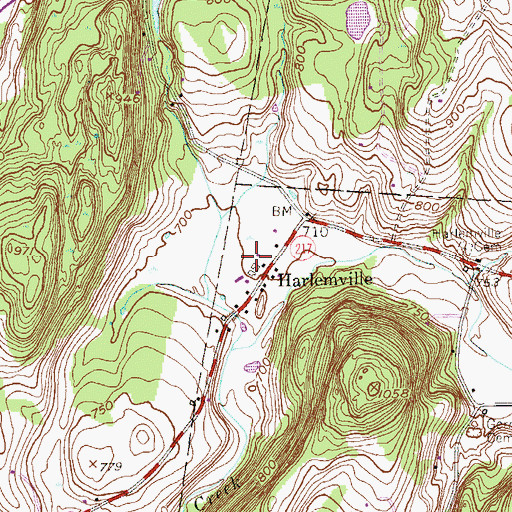 Topographic Map of Hawthorne Valley Farm, NY