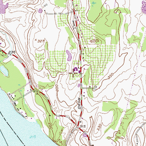 Topographic Map of Hicks Fruit Farm, NY