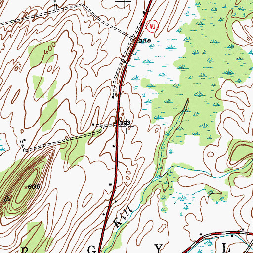 Topographic Map of McWhorters Orchard, NY