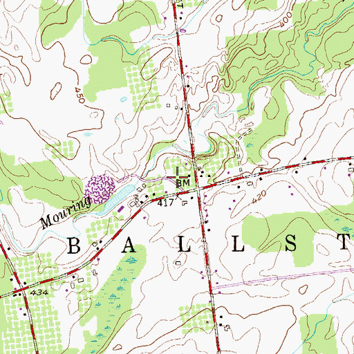 Topographic Map of Mourningkill Farm, NY