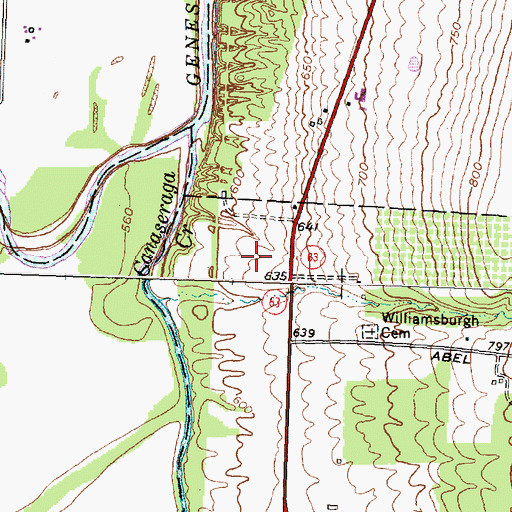 Topographic Map of Hampton Corners Mine, NY