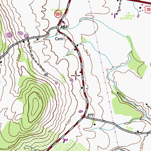 Topographic Map of Rolling Acres, NY