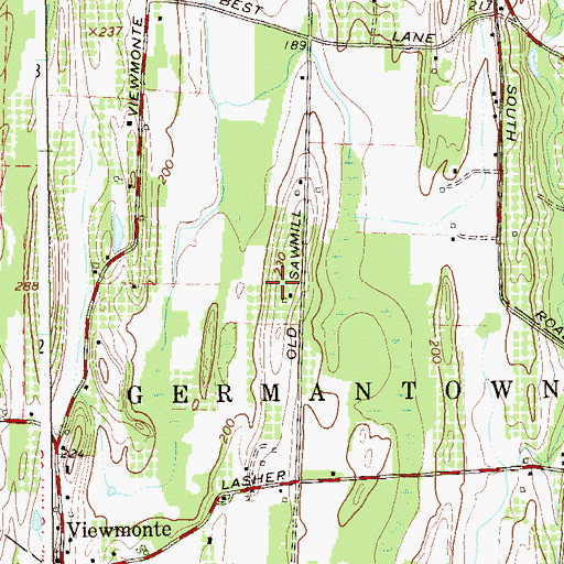 Topographic Map of Rider Farm, NY