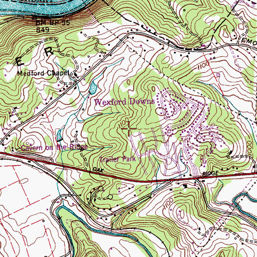 Topographic Map of Volunteer Village, TN