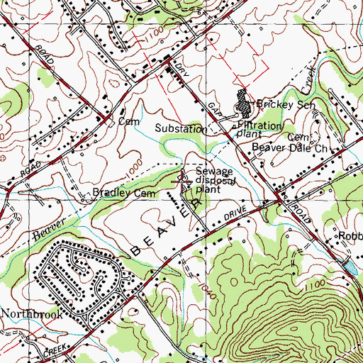 Topographic Map of Halls And Powell Mobile Home Park, TN