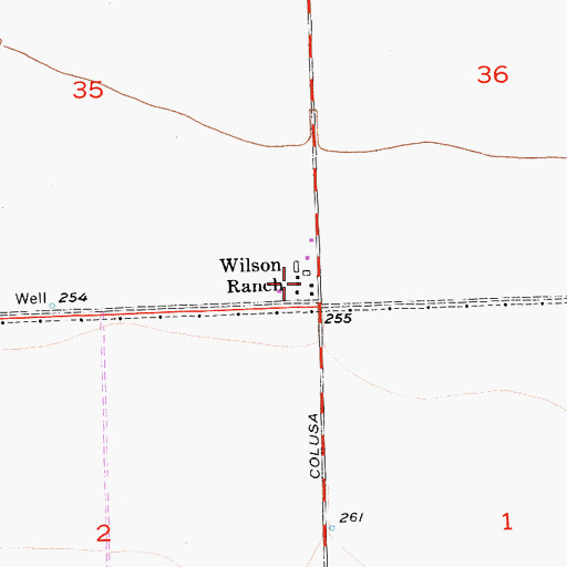 Topographic Map of Wilson Ranch, CA