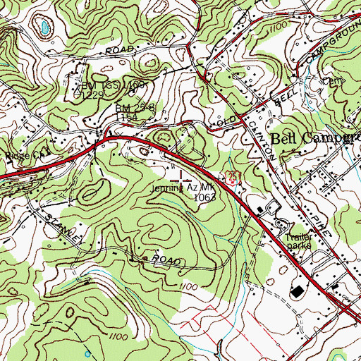 Topographic Map of Grand Oaks, TN