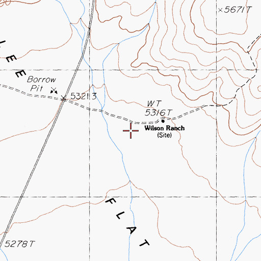 Topographic Map of Wilson Ranch, CA