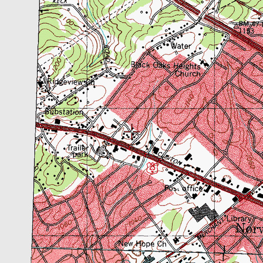 Topographic Map of Dogwood Mobile Home Park, TN